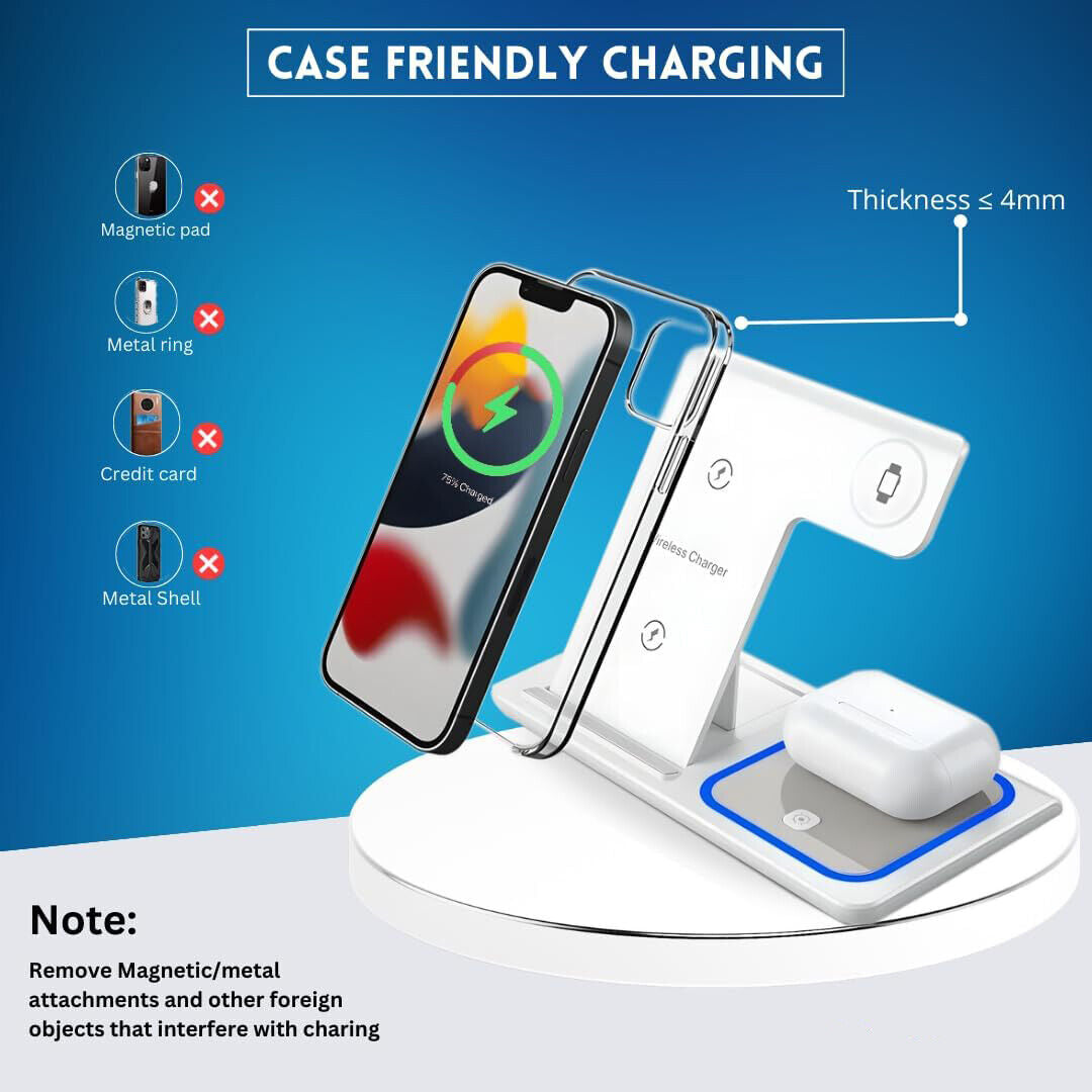 Wireless Charger 3In1 Fast Charger Dock for Apple Watch Air Pods Iphone 16 15 14